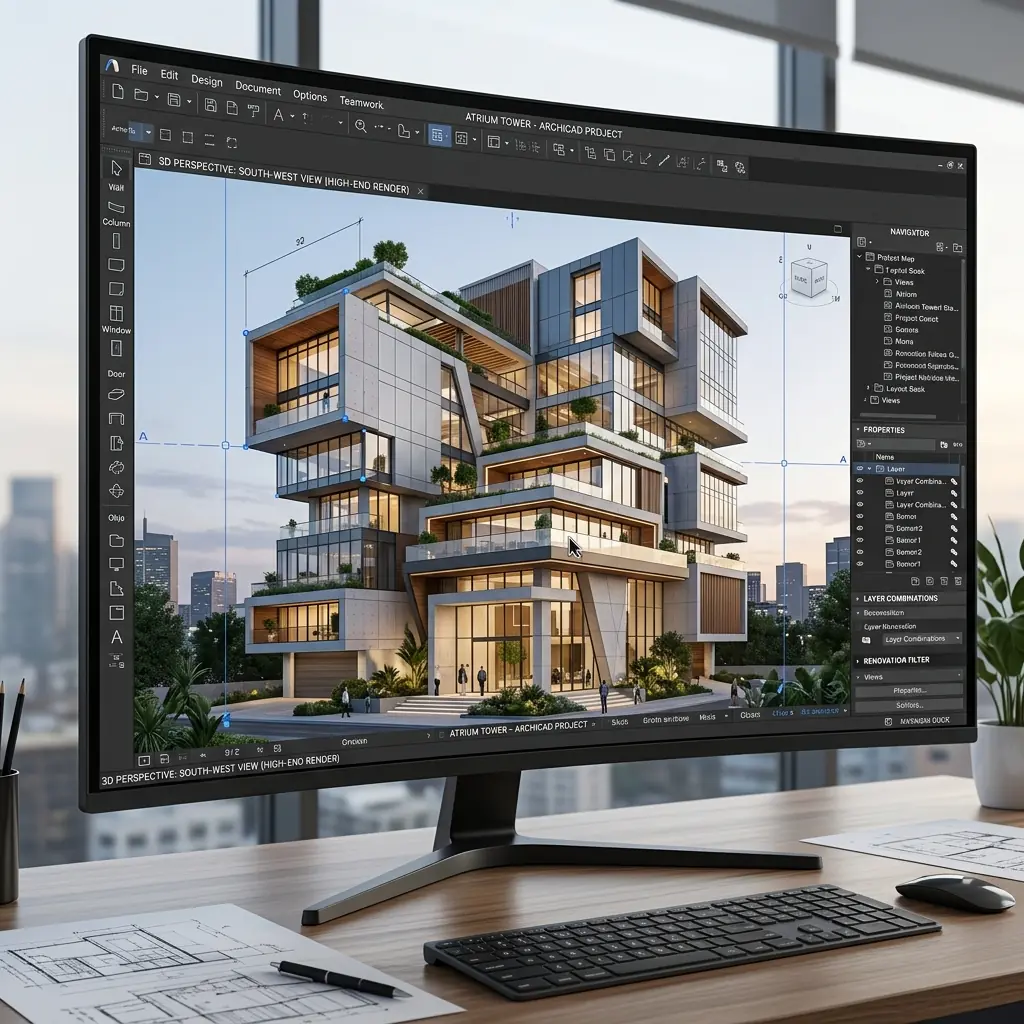Complex architectural BIM model visualization